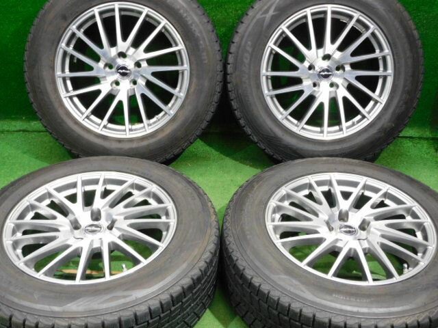 中古 ホイールタイヤ 4本セット 235/65R18 2018年製 8分山程度 中古社外 レフィナーダ 18x8J+30 5H114.3 中古 スタッドレス タイヤ ダンロップ　ウィンターマックスSJ8