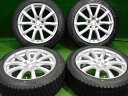 中古 ホイールタイヤ 4本セット 225/50R18 2017年製 7分山程度 中古社外 ジョーカーX 18x8J+45 5H114.3 中古 スタッドレス タイヤ ダンロップ　WM01