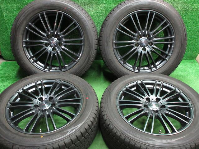 中古 ホイールタイヤ 4本セット 235/55R18 2016年製 8分山程度 中古社外 VELVA AGUDO 18x7.5J+38 5H114.3 中古 スタッドレス タイヤ ダンロップ ウィンターマックス SJ8