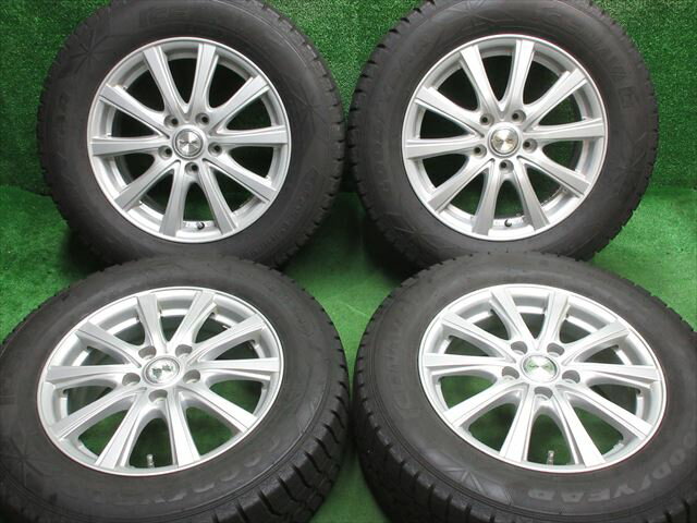 中古 ホイールタイヤ 4本セット 215/65R16 2019年製 8分山程度 中古社外 VEX 16x6.5J+53 5H114.3 中古 スタッドレス タイヤ GOODYEAR アイスナビ6