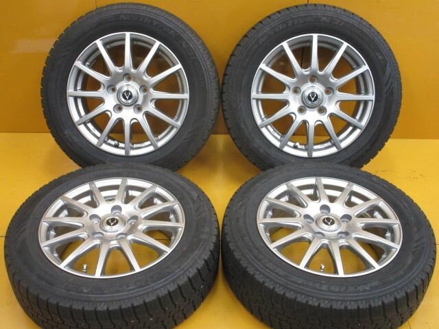 中古 ホイールタイヤ 4本セット 185/65R15 2017年製 7分山程度 中古社外 ハートボイス バトラ 15x6J+53 5H114.3 中古 スタッドレス タイヤ オートバックス ノーストレック N3i