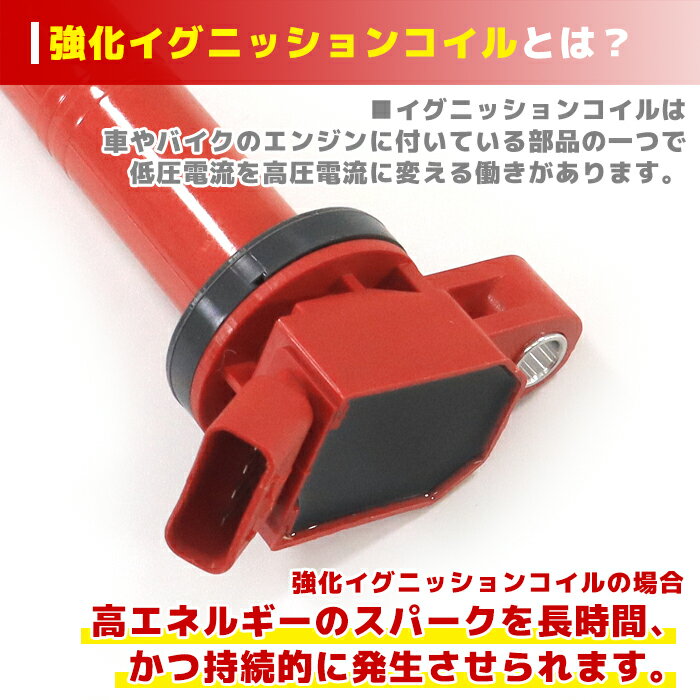 トヨタ ハイエース TRH224W 強化イグニッションコイル 4本 半年保証 純正同等品 90919-02260 ハイパワー 2