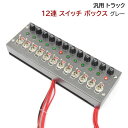 汎用 12V / 24V トラック 12連 スイッチ ボックス グレー 電源 シャンデリア 電飾 デコトラ パイロット ランプ 付き コントロール