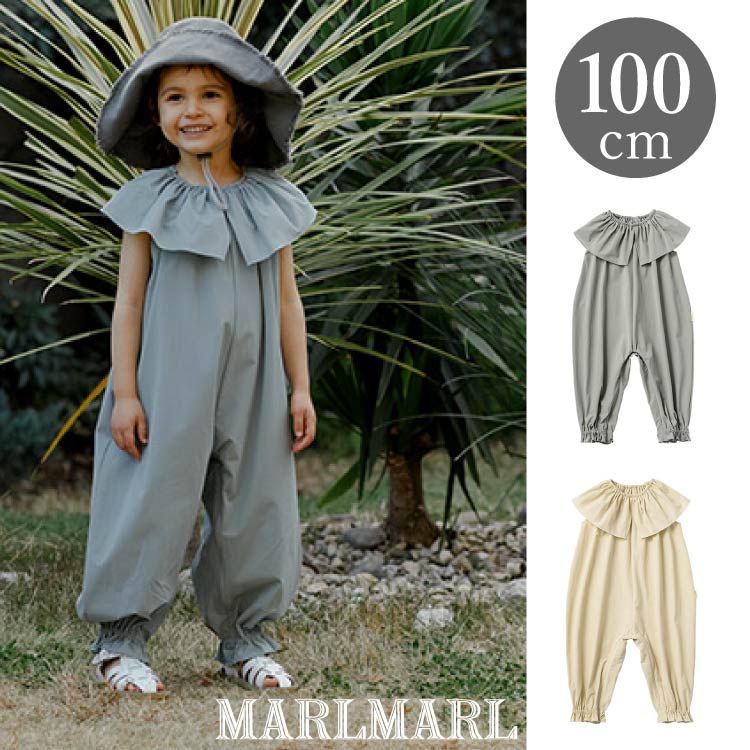 マールマール プレイウェア ポフ MARLMARL pofu 100cm kids つなぎ ジャンプスーツ フリル ベビー服 女の子 虫よけ 外遊び プレゼント ギフト プレゼント