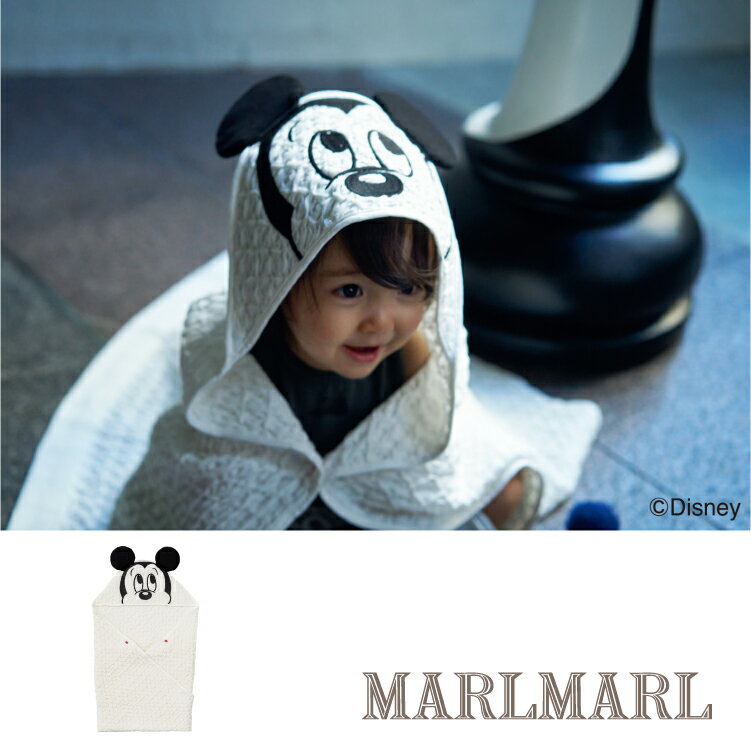 マールマール おくるみ フードタオル MARLMARL ディズニー Disney collection 2023 hooded towel ミッキー Mickey オーガニック フード付きタオル ポンチョ ブランケット ベビー 男の子 女の子 出産祝い ギフト プレゼント