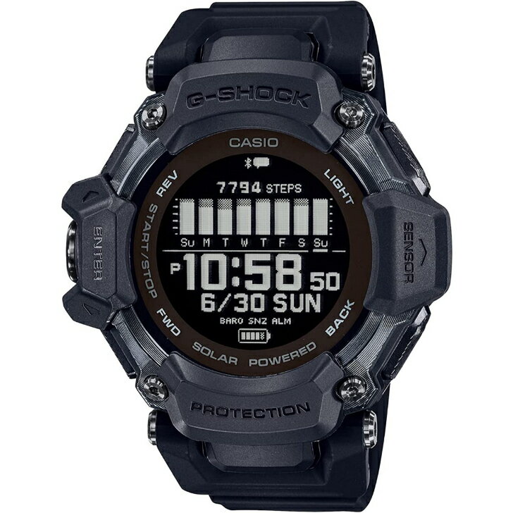  スポーツウォッチ CASIO G-SHOCK カシオ ジーショック G-SQUAD GPS 心拍計 Bluetooth 搭載 GBD-H2000-1BJR メンズ ブラック× ブラック