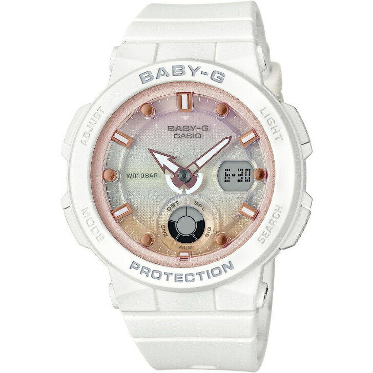 【国内正規品】[カシオ] 腕時計 CASIO Baby-G カシオ ベビージー BEACH TRAVELER BGA-250-7A2JF レディース ホワイト