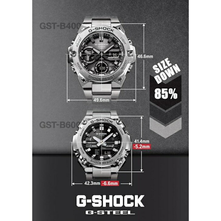 【国内正規品】CASIO G-SHOCK カシオ ジーショック 腕時計 G-Steel Bluetooth搭載 ソーラー GST-B600A-1A6JF メンズ ブラック