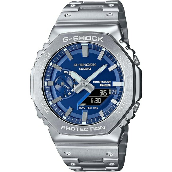 【国内正規品】CASIO G-SHOCK カシオ ジーショック 腕時計 Bluetooth搭載 フルメタル ソーラー GM-B2100AD-2AJF メンズ シルバー