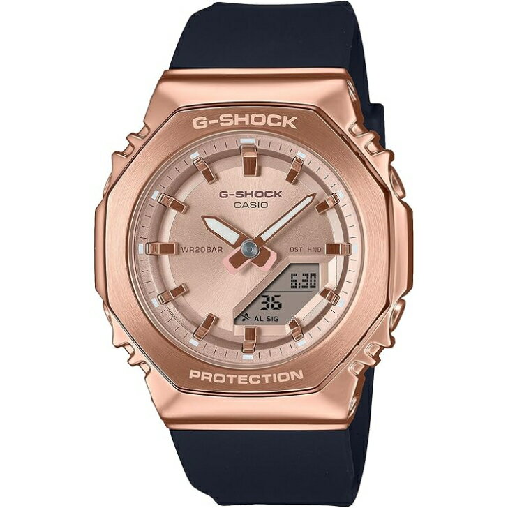 乐天商城 - 【国内正規品】CASIO G-SHOCK カシオ ジーショック ミッドサイズモデル メタルカバード バイオマスプラスチック採用 GM-S2110PG-1A4JF レディース