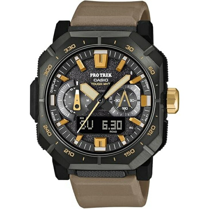 【国内正規品】CASIO PROTREK カシオ プロトレック Climber Line Bluetooth搭載 電波ソーラー サファイアガラス 環境配慮素材採用 PRW-B1000-5JF メンズ ブラウン