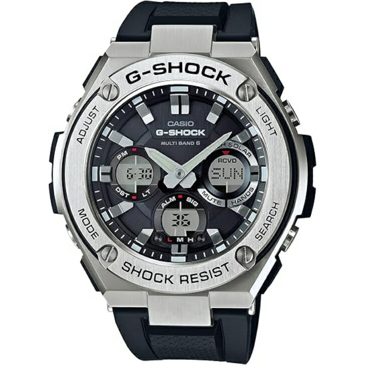 【国内正規品】【カシオ】カシオ ジーショック CASIO G-SHOCK G-STEEL MULTI BAND6 ソーラー電波時計 GST-W110-1AJF メンズ ブラック 樹脂ベルト