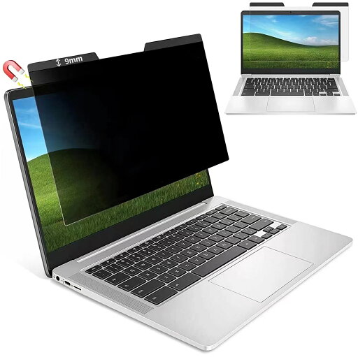【ポイント2倍】HP Chromebook Plus x360 14b-cd0000 シリーズ 14インチ 16:9 対応 マグネット式 覗き見防止フィルター プライバシーフィルター ブルーライトカット パソコン PC 液晶保護フィルム 両面使用可能 反射防止 着脱簡単 保護シート