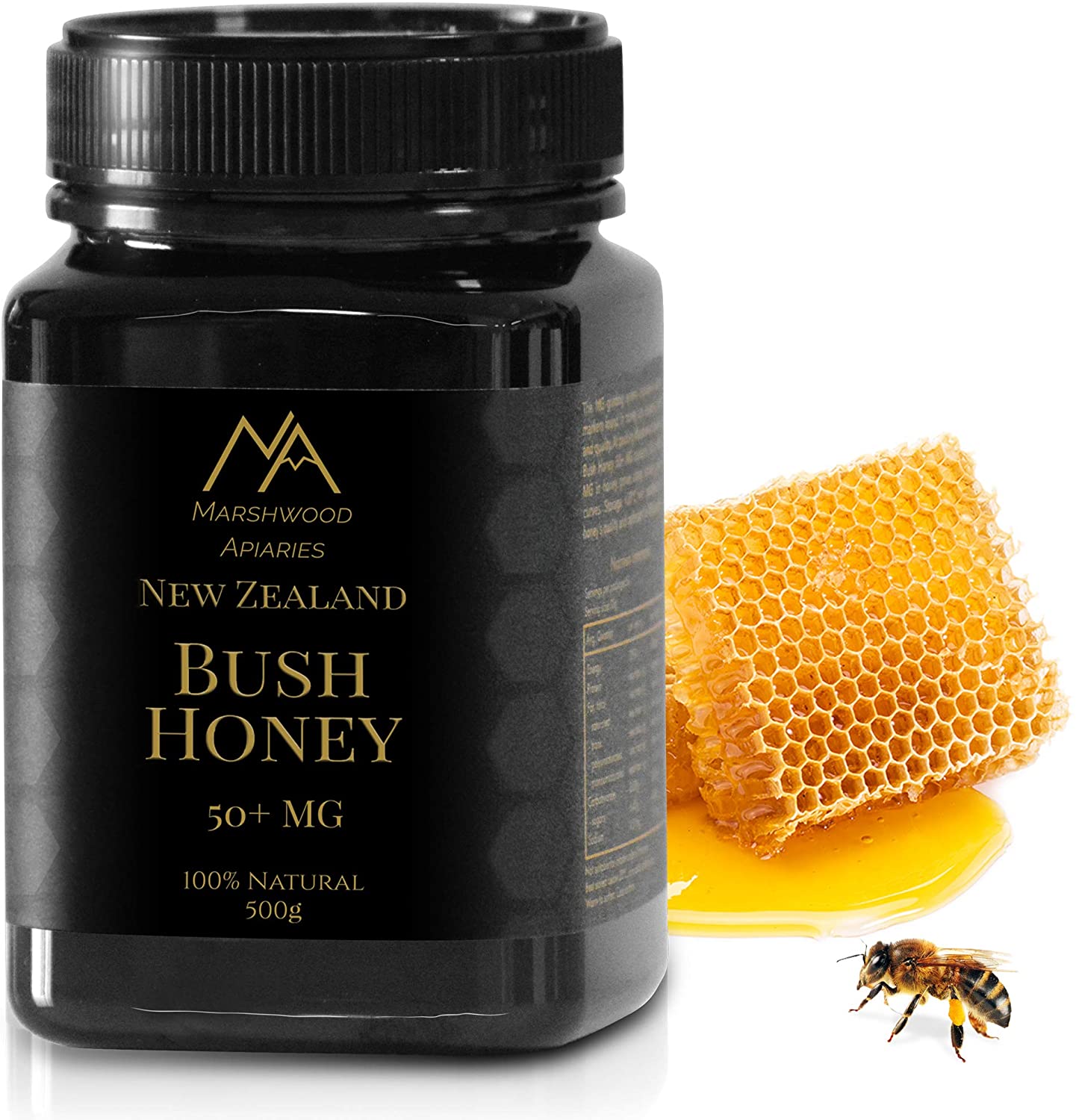 商品情報名称Bush Honey (マヌカ入りはちみつ）原材料100%天然はちみつ原産地ニュージーランド内容量500 gサイズ11.1 x 6.6 x 6.6 cm保存方法直射日光を避け20度以下で保存して下さい賞味期限2024年5月27日販売者・輸入者Oliemans International合同会社東京都江東区有明一丁目2番11-810号広告文責Oliemans International 合同会社05058764981メーカー名Marshwood Apiaries輸入者：Oliemans International合同会社生産国ニュージーランド商品区分健康食品MGO50+のブッシュハニー！マヌカよりも甘くて美味しい！ 健康にいい！朝食のパンやヨーグルトと一緒に食べたり、お飲み物やお料理に自然な甘みを加えたいときにぴったり！ 「マヌカ入りのブッシュハニー」 ブッシュハニーとは、ミツバチがマヌカや他の花の蜜を集めて生産されています。MGO 50+でマヌカと同じ効果はありますが、マヌカほど高くないのがポイントです！また、マヌカの独特な苦い味がなくて、食べやすい！ マヌカに似ていますがマヌカより安く、苦くない！ 100%天然・非加熱・添加物不使用！ ニュージーランドから直接輸入し巣まで追跡できる！ 健康のため、毎日食べたい方！ マヌカはちょっと高価だと思っている方！ マヌカの苦味が苦手な方！ 当社のパートナー養蜂家は30年以上前にニュージーランドのカイワカに拠点を置き、会社が設立されました。 非常に高品質な蜂蜜を作りにおいて比類のない経験を持っています。自社のミツバチおよびハチミツをよく知っています。 1