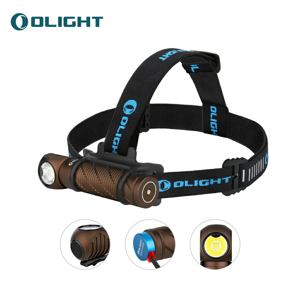 送料無料 OLIGHT(オーライト) Perun 2 LED ヘッドライト USB充電式 懐中電灯 2500ルーメン フラッシュライト 180°調整可能 IPX8防水 軽量 センサー機能 アウトドア 登山 作業用 (砂漠色)