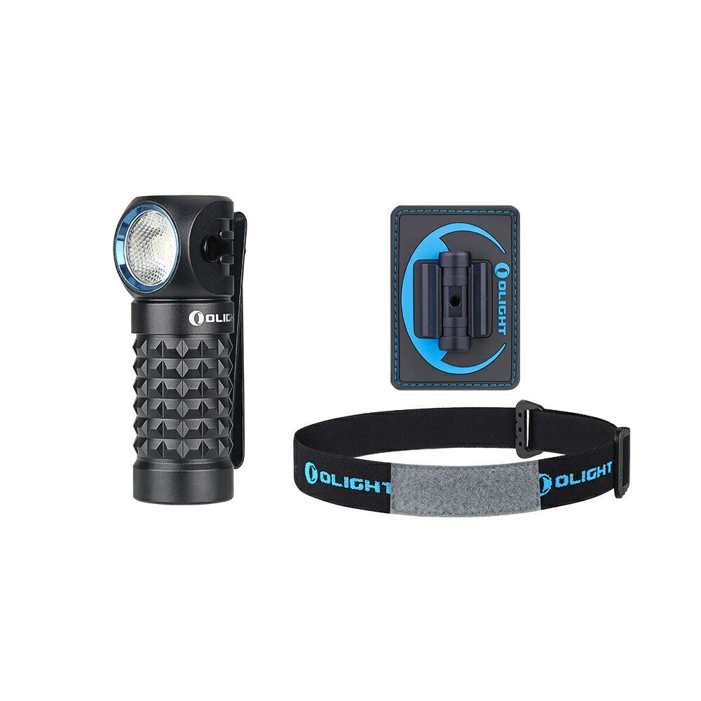 送料無料 OLIGHT(オーライト) Perun Mini Kit ヘッドライト ブラック 懐中電灯 フラッシュライト 角度調整可能 usb充電式 ハンディライト IPX8 防水 夜間作業灯 り アウトドア ヘッドバンド付き 災害対策