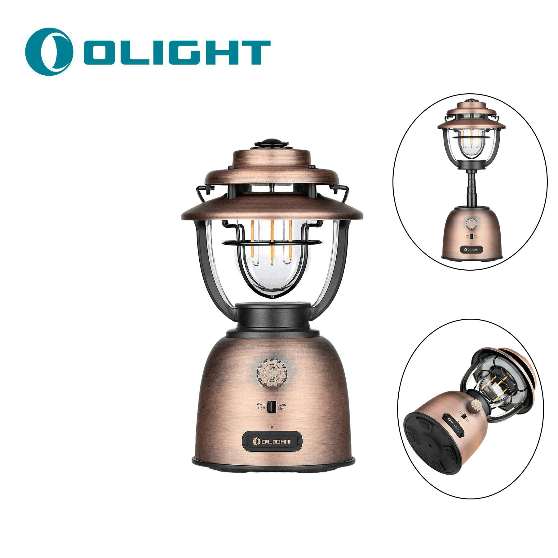 OLIGHT(オーライト) Olantern Stretch 充電式 500ルーメン LEDランタン キャンプ用品　ランタン テントライト コンパクト 高輝度 雰囲気作り 無段階調光調色 IPX5防水 登山 夜釣り 防災 停電