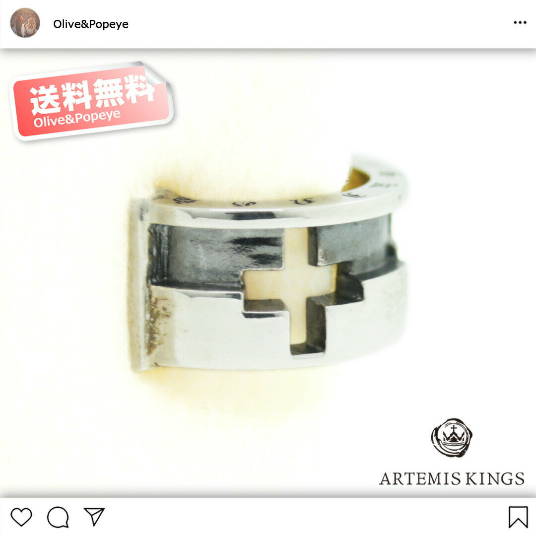 あす楽 Artemis Kings/アルテミスキングス クロスホイールイヤーカフ 十字架 幅広 ピアスホール要らず シルバー AKE0087