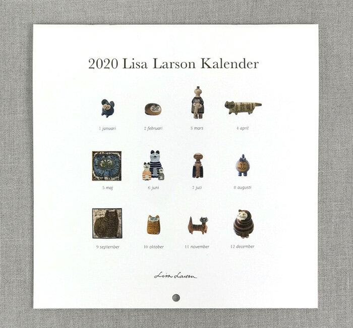 リサラーソン 2020 セラミックワークス 壁掛けカレンダー Lisa Larson【シンプル...