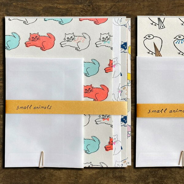 松尾ミユキ×水縞 レターセット 小動物【猫グッズ 柄 ねこ 雑貨 プレゼント 女性 誕生日 おしゃれ ねこグッズ 猫雑貨 かわいい 可愛い ギフト 鳥 封筒付き...