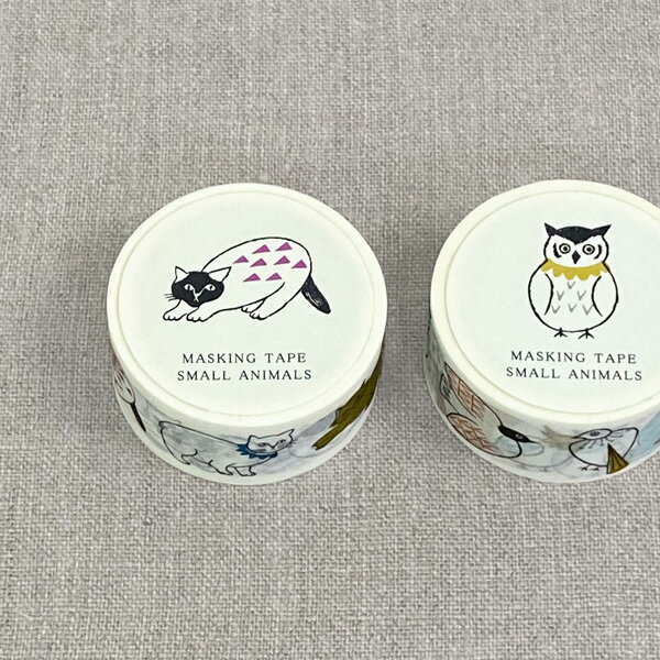 松尾ミユキ×水縞 マスキングテープ【猫 鳥 猫グッズ 柄 雑貨 プレゼント おしゃれ 日用品 ねこグッズ 猫雑貨 かわいい 可愛い マステ デザイン ポイント消...