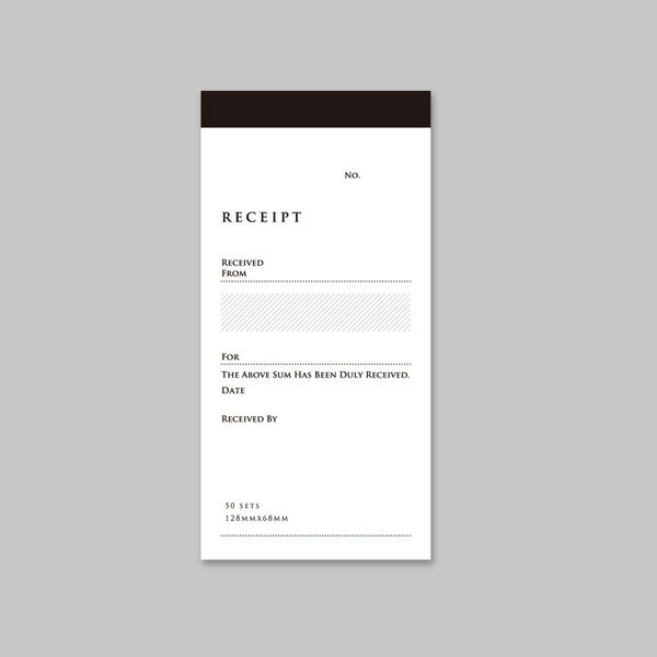 KNOOPWORKS（クノープワークス） 領収書（日・複写）タテ【日本語 領収証 おしゃれ かわいい オシャレ 複写式 シンプル 縦版 ノーカーボン デザイン】