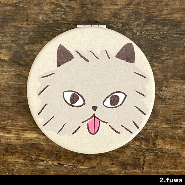 山鳩舎 Yamabatosha コンパクトミラー【手鏡 拡大鏡 おしゃれ 小さい 猫グッズ 犬 柄 雑貨 中学生 高校生 女子 プレゼント 日用品 ねこ かわいい 可愛い オフィス 携帯用 モチーフ ギフト】【猫の小物】【猫好き】【猫雑貨】の商品画像 3