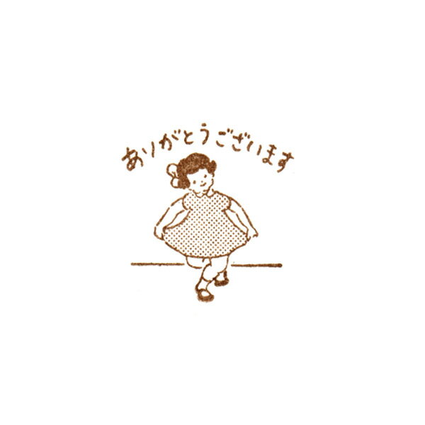 乐天商城 - 復刻マスコハンコ 小 ありがとうございます【ますこえり グッズ スタンプ はんこ かわいい 手帳 文具 文房具 レトロ雑貨 ナチュラル ゴム印 デザイン】