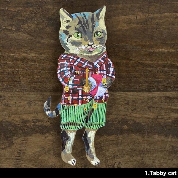 ナタリーレテ Diecut clock(ダイカットクロック)【壁掛け時計 掛時計 猫好き 猫雑...