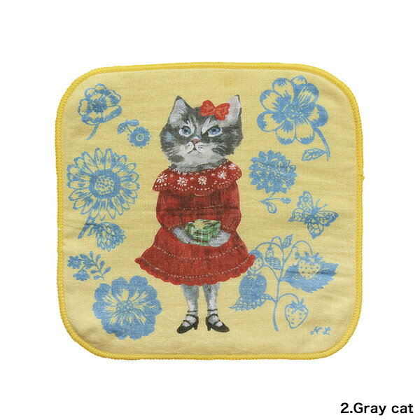 ナタリーレテ ガーゼハンドタオル【猫グッズ 猫雑貨 ネコ雑貨 コアラ グッズ ねこ ネコ タオルハンカチ レディース ギフト グッズ 雑貨 プレゼント おしゃれ 日用品 かわいい 可愛い キジトラ 猫の小物 猫好き】の商品画像 3