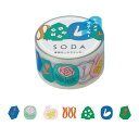 HITOTOKI SODA(ソーダ) 透明マスキングテープ(ステッカー)20mm ピンバッジ【可愛い おしゃれ かわいい マステ デザイン ポイント消化 手帳 日記 ヒトトキ キングジム king jim 文房具 文具 壁 アルバム】