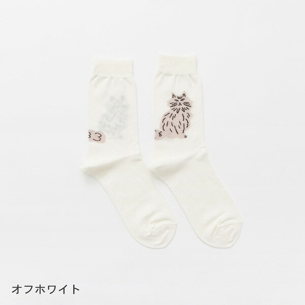 【対象商品2点以上でメール便送料無料】フレンチブル メルシーソックス 【靴下 春夏 レディース おしゃれ かわいい 猫グッズ 猫雑貨 ネコ雑貨 プレゼント 女性 猫の小物 フレンチブル靴下 猫好き 猫柄 French Bull 公式 クルー丈 クルーソックス 薄手】の商品画像 3