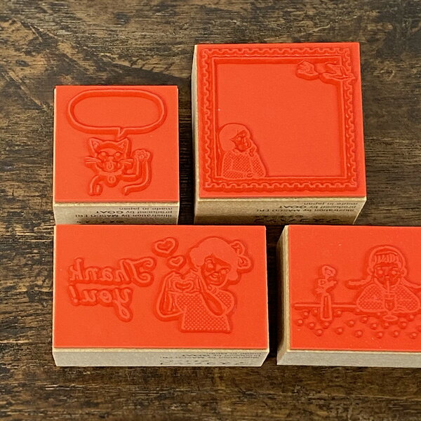 復刻マスコハンコ 小 ふきだし／ネコ【フレームスタンプ はんこ かわいい スケジュール帳 手帳デコ 判子 ゴム印 付箋に押す 伝言メモ コメント 猫グッズ 柄 雑貨 プレゼント おしゃれ 日用品 ねこグッズ 猫雑貨 可愛い オフィス モチーフ】の商品画像 3