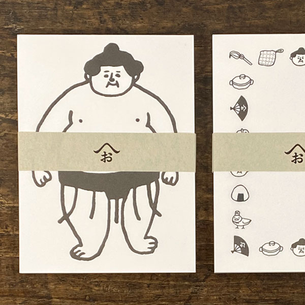 おはぎやま×水縞 メモパッド【メモ帳 相撲 お相撲さん グッズ 柄 雑貨 プレゼント 女性 おしゃれ かわいい 可愛い ギフト 大人 モチーフ】