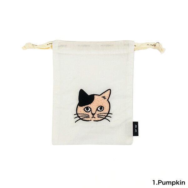 松尾ミユキ エンブロイダード ドローストリングバッグ S【猫グッズ 猫雑貨 松尾みゆき 巾着袋 巾着バッグ 猫 雑貨 プレゼント 女性 ネコ おしゃれ 日用品 ねこ かわいい 可愛い モチーフ キジトラ ギフト 猫の小物 猫好き お着替え袋 幼稚園 保育園】の商品画像 2