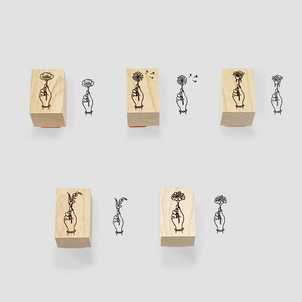KNOOPWORKS（クノープワークス）お花のスタンプ(ポピー・たんぽぽ・バラ・すずらん・マリーゴールド)【はんこ ハンコ 手帳 デコ おしゃれ かわいい 可愛い お仕事 判子 ゴム印 雑貨 文具 文房具 ナチュラル】のサムネイル