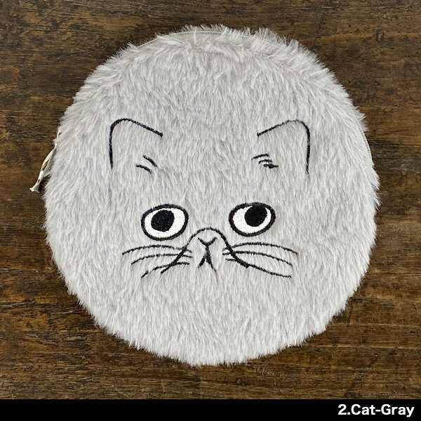 松尾ミユキ Fluffy サーキュラーポーチ【猫グッズ 猫雑貨 ネコ雑貨 プレゼント 女性 小物入れ 可愛い おしゃれ かわいい グッズ 柄 雑貨 化粧ポーチ コスメポーチ ねこ 可愛い 猫の小物 猫好き 退職 引っ越し 松尾みゆき】の商品画像 3
