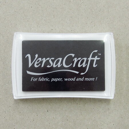 Versa Craft(バーサクラフト) インクパッド Lサイズ（リアルブラック）【スタンプ台 水性顔料 布 インクパッド スタンプパッド お名前スタンプ ツキネコ メール便可】【黒色】