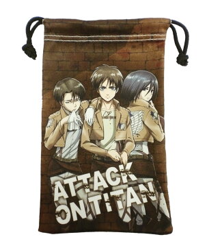 進撃の巨人 スマホクリーナー巾着の登場！【雑貨】【shingekinokyojin】【アニメキャラクターアイテム】