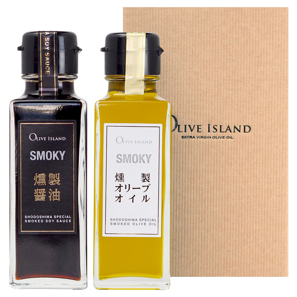 調味料ギフトセット SMOKY 燻製醤油・燻製オリーブオイル 100ml×2【各1計2本入り】まとめ買い送料無料 スリーブ仕様 小豆島醤油 オリーブオイル 燻製 しょう油 国内製造 燻製調味料 キャンプ飯 オリーブアイランド oliveisland 人気 詰め合わせ お中元 夏ギフト 2026 oliveisland-10000518 Olive island サンプル画像2