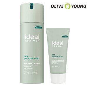 リニューアル★【ideal FOR MEN】シカオールインワンフルイッド/150ml+50ml/企画セット/CICA ALL IN ONE FLUID/スキンケア/乳液/メンズ/アイデアルforメンズ/韓国コスメ/オリーブヤング公式 【楽天海外通販】