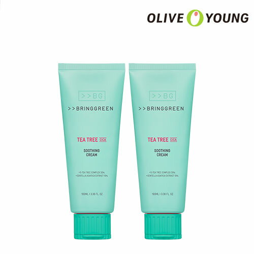 【BRING GREEN】ティーツリーシカスージングクリームプラス/100ml 2/Teatree Cica Soothing Cream Plus クリーム スキンケア カーミング シカ 敏感肌 ブリングリーン 韓国コスメ オリーブヤング公式 【楽天海外通販】