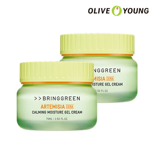 【BRING GREEN】ヨモギセラカーミングモイスチャージェルクリーム/75ml+75ml/潤い 素早いケア ヒアルロン酸 保湿クリ…