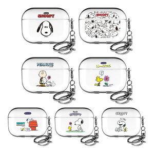 [Snoopy Picnic AirPods Pro Clear Hard Case スヌーピー ピクニック エアーポッズプロ クリア ハード] エアーポッズプロ2 エアーポッズプロ 無線充電可能 ワイヤレス充電 ホルダー付き 衝撃保護 アンチスクラッチ ストラップ リング ピーナッツ Peanuts