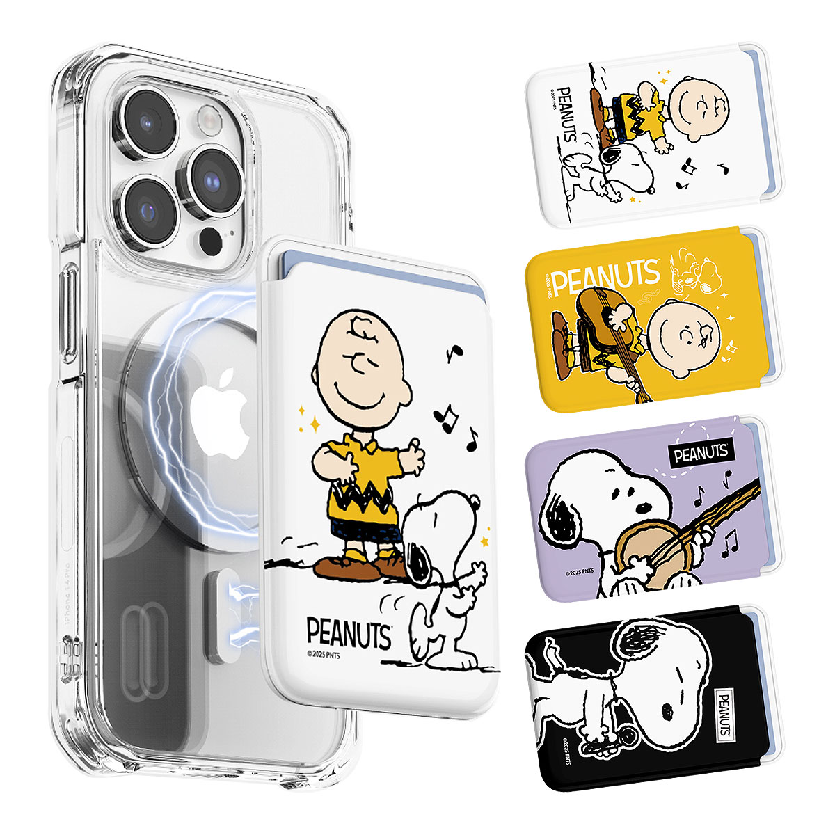 乐天商城 - Snoopy Sing & Song Magnetic Slide Card Case (MagSafe互換) スヌーピー シング・アンド・ソング マグネチック スライド カードケース カードホルダー iPhone 17e Air 17 Pro Max 16e 16 Plus 15 14 13 mini 12 プラス プロ マックス ミニ アンドロイド マルチ チャーリー