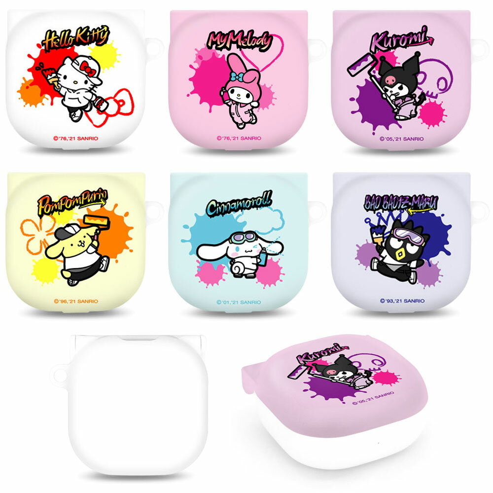 Sanrio Characters Street Art Galaxy Buds 2 Pro Live Hard Case サンリオ ストリートアート ギャラクシー バズ 2 プロ ライブ ハードケース 有線充電 無線充電 可能 ワイヤレス充電 Wireless Charging 衝撃保護 ストラップホール キティマイメロ クロミ ポムポム ばつ丸