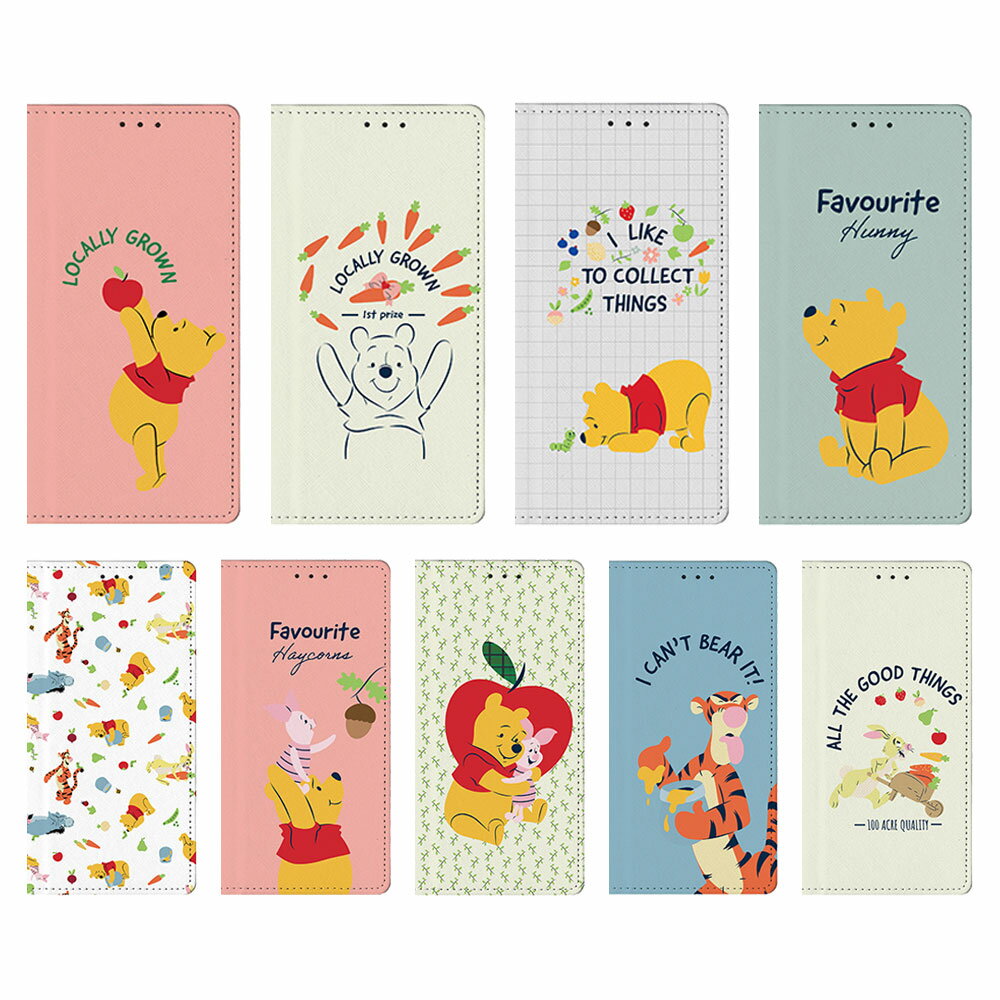 Disney Pooh Pastel Diary ディズニー くまのプーさん パステル ダイアリーケース 吸盤付き フリップ カード収納 手帳型 スマホケース iPhone SE第3世代 SE3 13 Pro Max mini 12 SE第2世代 SE2 8 7 プロ マックス ミニ スタンド機能 スピーカーホール 通話ホール