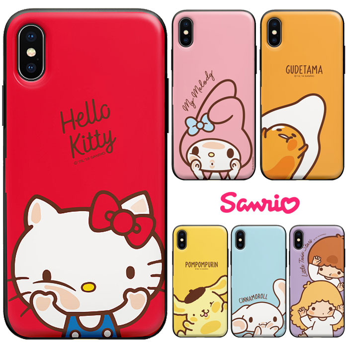 [Sanrio Characters Mirror Door Card Bumper サンリオ キャラクターズ ミラー ドア カード バンパーケース] iPhone X XS XSMax XR SE 第2世代 8 8Plus 7 7Plus 10 10s 10sMax 10r SE2 Plus アイフォン アイホン テン エス マックス アル イー ツー エイト プラス セブン【】