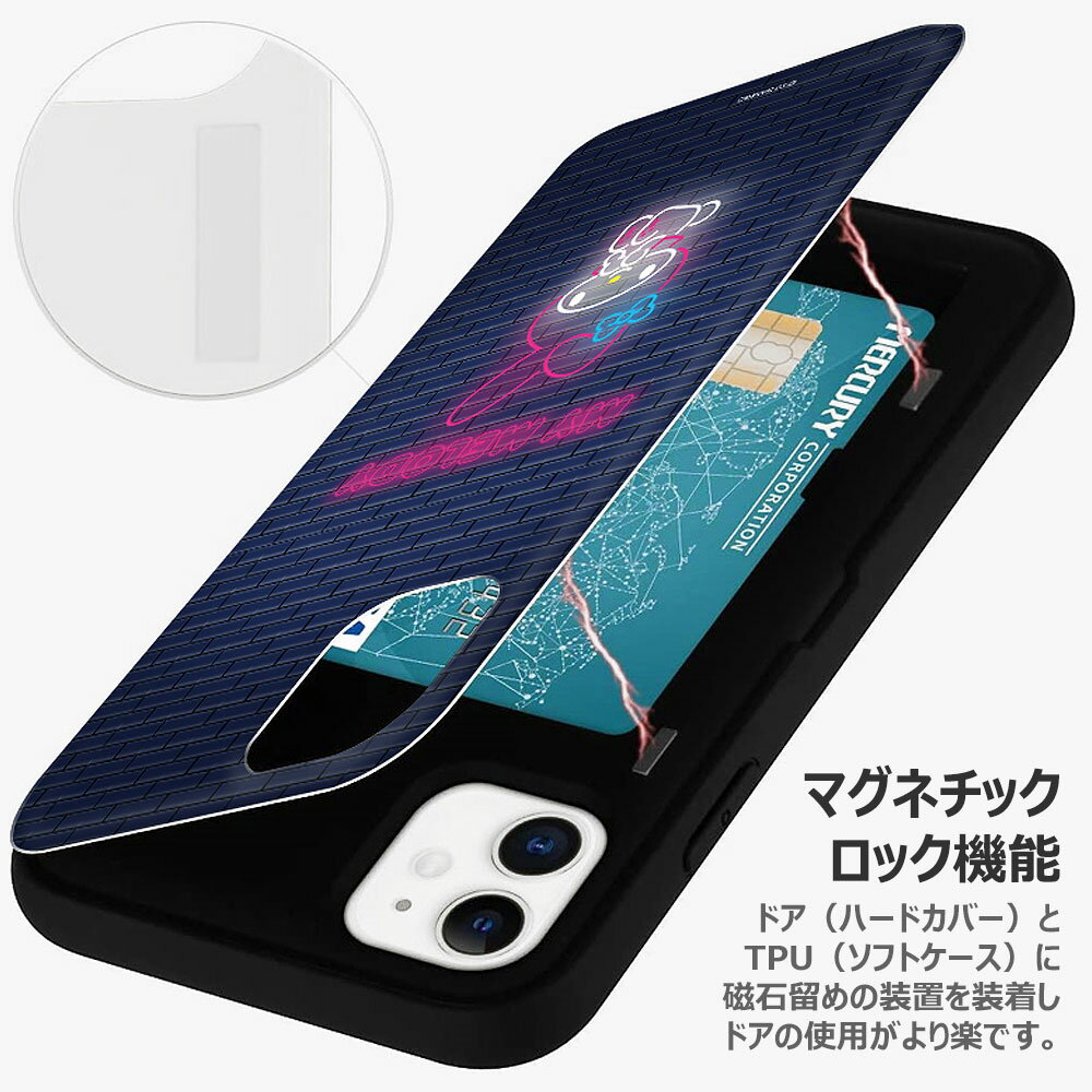 [Sanrio Characters Neon Magnetic Door Bumper サンリオ ネオン マグネチック ドア バンパーケース] Galaxy A53 5G S22 Ultra S21 + Note20 S20 Note10+ S10 Note9 S9 エス Plus プラス ウルトラ ノート【】