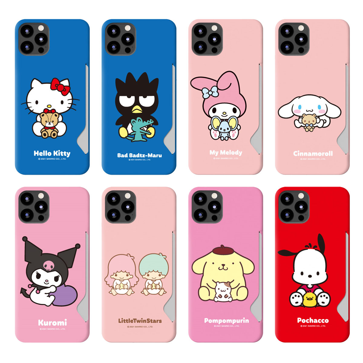 [Sanrio Characters Hug Card 3D Hard サンリオ ハグ カード 3D ハードケース] カード収納 スマホ ケース カバー iPhone SE第3世代 SE3 13 Pro Max mini 12 11 X XS XR SE第2世代 8 7 Plus 10 10s 10r SE2 プロ マックス ミニ エス アル プラス【】